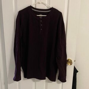 Men's Burgundy Henley Shirt-NWOT